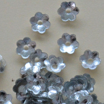 6mm Cupped Flower Metallic Silver 100 Grams