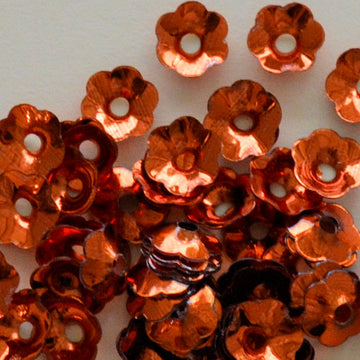 6mm Cupped Flower Metallic Orange 100 Grams