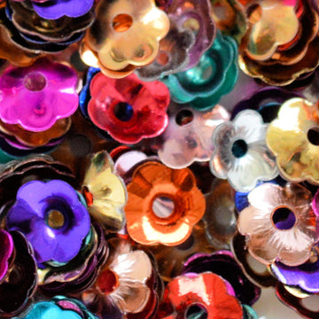 6mm Cupped Flower Metallic Mix 100 Grams
