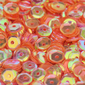 6mm Slightly Cupped Crystal Opaque Tangy Tangerine 100 Grams