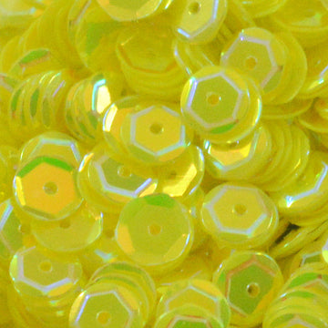 6mm Slightly Cupped Crystal Opaque Lt. Lemon Yellow 100 Grams