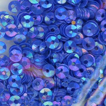3mm Fully Cupped Opaque Iridescent Peacock Blue