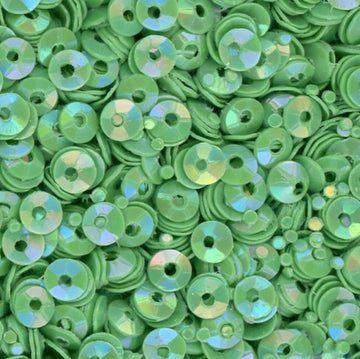 3mm Fully Cupped Opaque Iridescent Med Leaf Green