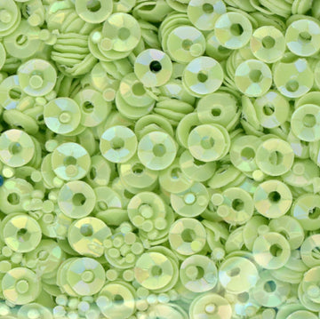 3mm Fully Cupped Opaque Iridescent Light Chartreuse