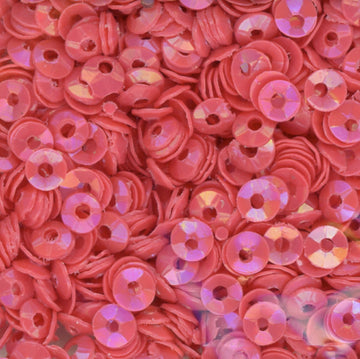 3mm Fully Cupped Opaque Iridescent Watermelon