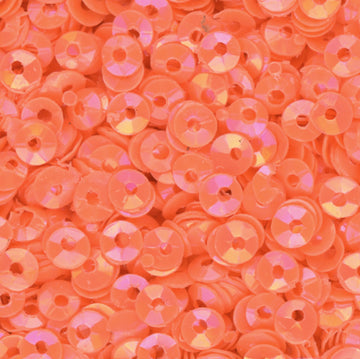 3mm Fully Cupped Opaque Iridescent Orange