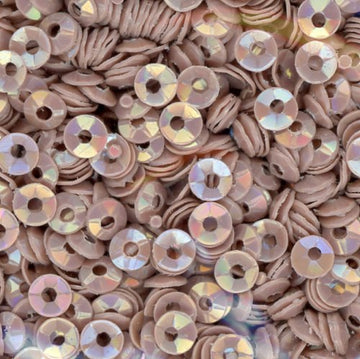 3mm Fully Cupped Opaque Iridescent Pinkish Brown