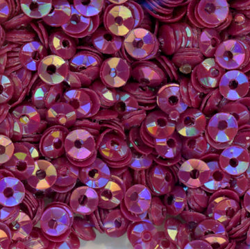 3mm Fully Cupped Opaque Iridescent Wine