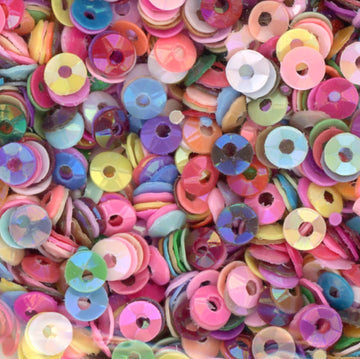 3mm Fully Cupped Opaque Iridescent Mix