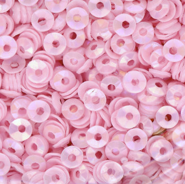 3mm Fully Cupped Opaque Iridescent Baby Pink