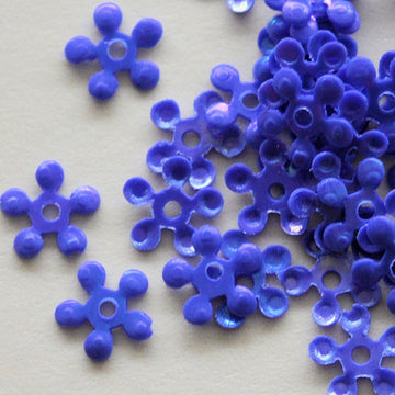 5mm opaque Iridescent Petite Flower Periwinkle