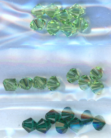 Swarovski 6mm Bicone Greens Mix