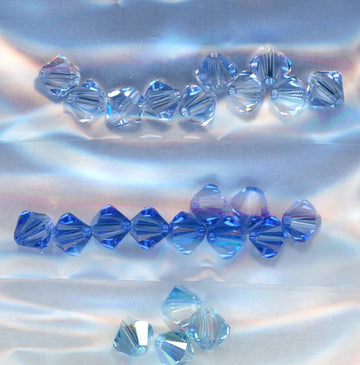 Swarovski 6mm Bicone Blues Mix