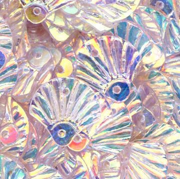 12mm Shell Crystal Iris Clear Aurora Borealis