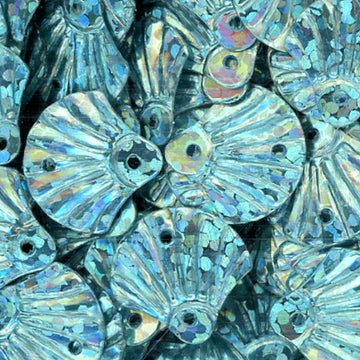 12mm Shell Hologram Aquamarine