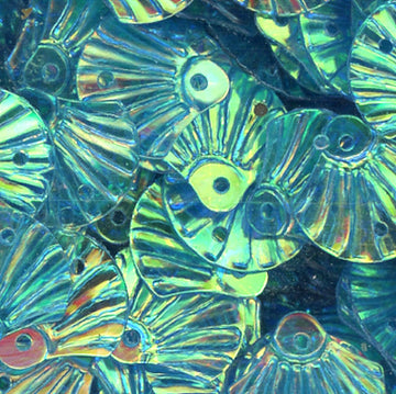 12mm Shell Crystal Iris Cabana Blue 100 Grams