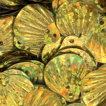 12mm Shell Hologram Bright Gold 100 Grams