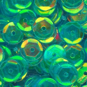 6mm Slightly Cupped Crystal Iris Cabana Blue 100 Grams