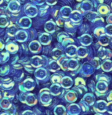 5mm Slightly Cupped Crystal Iris Blue Lagoon 100 grams