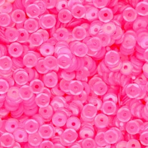 4mm Slightly Cupped Satin Fiesta Pink