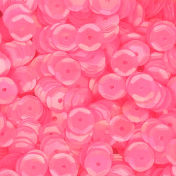 6mm Slightly Cupped Satin Fiesta Pink