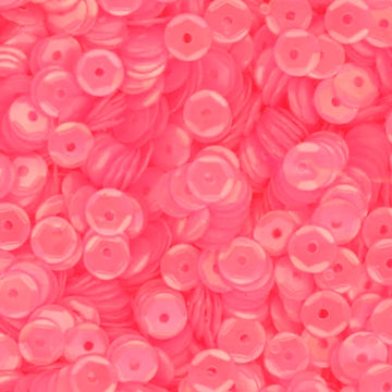 5mm Slightly Cupped Satin Fiesta Pink
