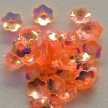 4mm Cupped Flower Crystal Iris Clementine