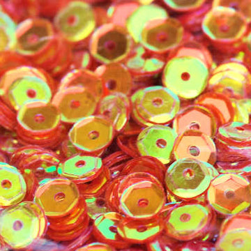 4mm Slightly Cupped Crystal Opaque Red Hot 100 Grams