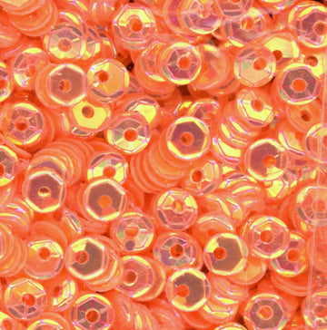 4mm Slightly Cupped Crystal Opaque Tangy Tangerine 100 Grams
