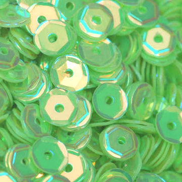 4mm Slightly Cupped Crystal Opaque Groovy Green 100 Grams