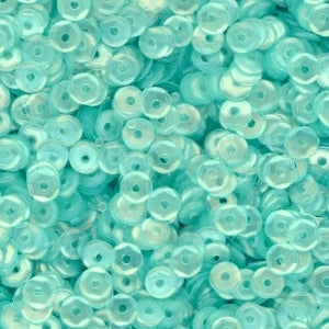 4mm Slightly Cupped Satin Pale Ocean Blue Green 100 Grams