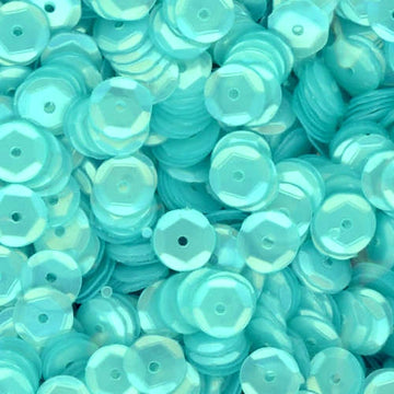 6mm Slightly Cupped Satin Pale Ocean Blue Green