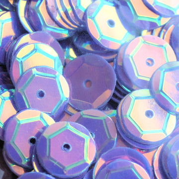 8mm Slightly Cupped Crystal Opaque Periwinkle 100 Grams