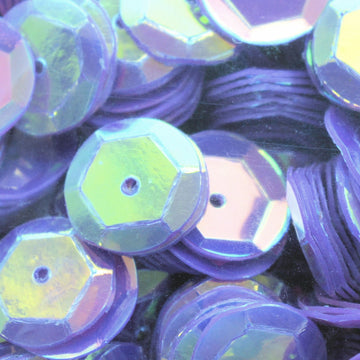 10mm Slightly Cupped Crystal Opaque Periwinkle