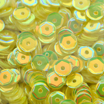 5mm Slightly Cupped Crystal Opaque Lt. Lemon Yellow