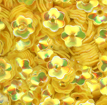 4mm Cupped Flower Crystal Opaque Sunsational 100 Grams
