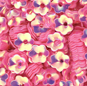 4mm Cupped Flower Crystal Opaque Carnation 100 Grams