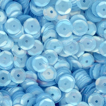 6mm Slightly Cupped Satin Light Powder Blue