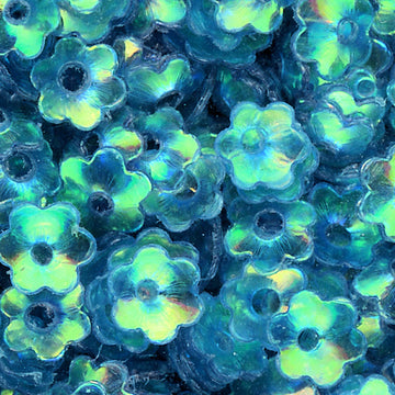 4mm Cupped Flower Crystal Iris Cabana Blue 100 grams