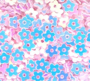 4mm FLAT Flower Crystal Opaque White 100 grams