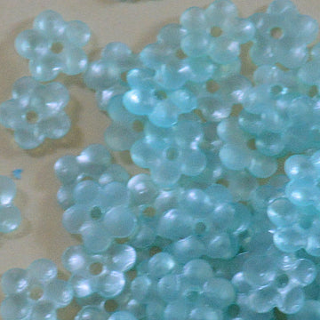 5mm Satin Flower Pale Ocean Blue Green