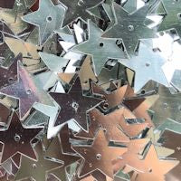 15mm Flat Star Metallic Silver