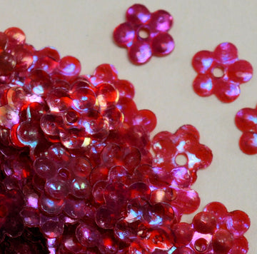 5mm Flower Iridescent Red