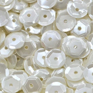 6mm Slightly Cupped Opaque Ivory Luster (no iridescence)