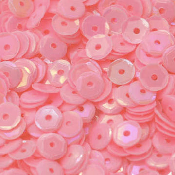 4mm Slightly Cupped Opaque Iridescent Pink 100 Grams