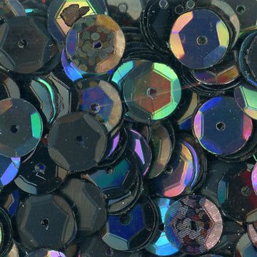 8mm Slightly Cupped Black Tie Sequin blend