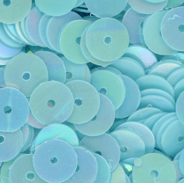 6mm Flat Opaque Iridescent Lt Turquoise 100 Grams