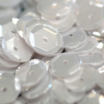 8mm Slightly Cupped Opaque White Moonlight