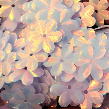 15mm Opalescent Flower White Opal