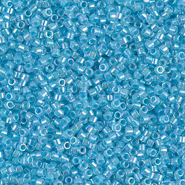 Delica 11/0 Aqua Lined Crystal AB